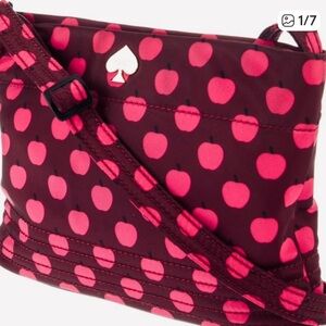 Kate Spade Burgundy and Pink Apple zip top Bag! Beautiful 😻